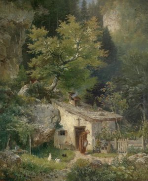 Der Einsiedler by Ludwig Sckell Oil Painting