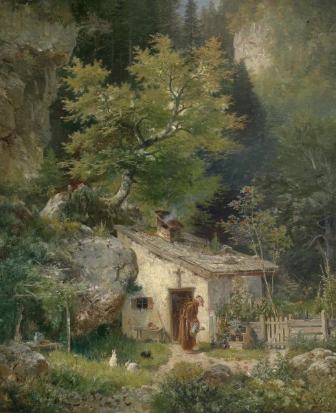 Der Einsiedler by Ludwig Sckell - Hand-Painted Oil Painting Reproduction
