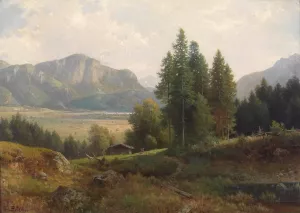 Partie am Kochelsee by Ludwig Sckell Oil Painting
