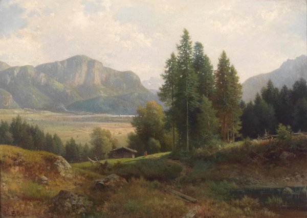 Partie am Kochelsee by Ludwig Sckell - Hand-Painted Oil Painting Reproduction
