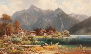 Summer on Schliersee by Ludwig Sckell Oil Painting