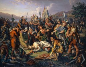 The Swiss With The Dead Body Of Winkelried by Ludwig Vogel Oil Painting
