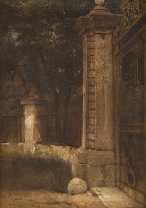 Entrance to the park by Ludwig Von Hagn Oil Painting