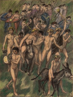Bacchantenzug by Ludwig Von Hofmann Oil Painting