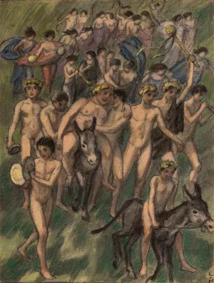 Bacchantenzug by Ludwig Von Hofmann Oil Painting