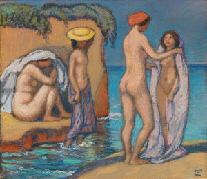 Heiser Tag by Ludwig Von Hofmann Oil Painting
