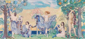 Kranzewinden Oil painting by Ludwig Von Hofmann
