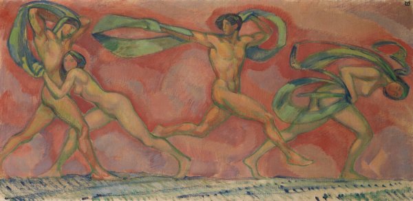 Main Product Photo of Tanzfries  Painting by Ludwig Von Hofmann