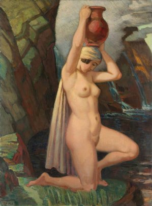 The water carrier by Ludwig Von Hofmann Oil Painting