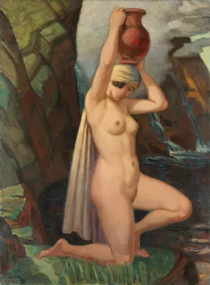 The water carrier by Ludwig Von Hofmann Oil Painting