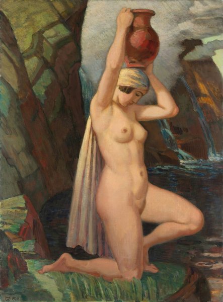 Main Product Photo of The water carrier  Painting by Ludwig Von Hofmann