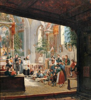 Die Sonntagsschule by Ludwig Von Passauer Oil Painting