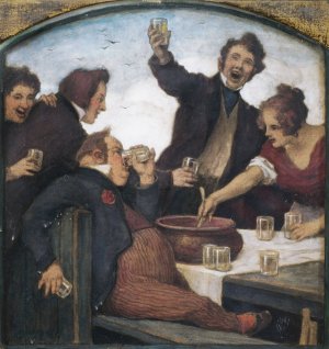 FrOhliche Gesellschaft by Ludwig Von Zumbusch Oil Painting