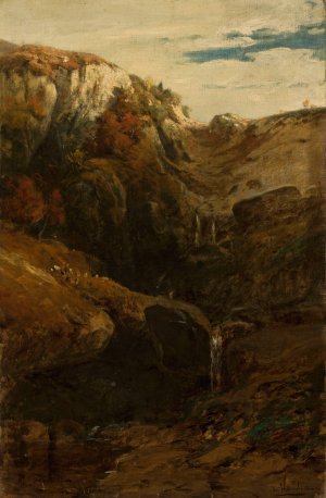 Waterfall by Ludwig Willroider Oil Painting