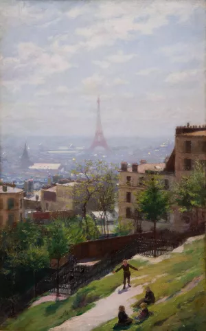 Fragment of the Panorama of Paris by Ludwik De Laveaux Oil Painting