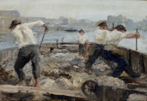 Sand-Diggers by Ludwik De Laveaux Oil Painting