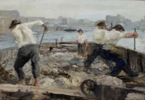 Sand-Diggers by Ludwik De Laveaux Oil Painting