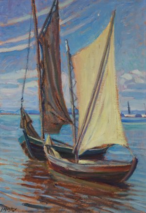 Sailing Boat Oil painting by Ludwik Misky