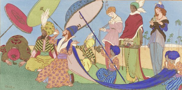 L'Encens, Le Cinname et la Myrrhe ; Robes du soir  by Ludwik Strimpl - Hand-Painted Oil Painting Reproduction