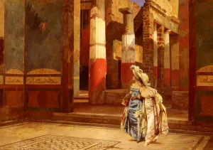 A Visit To Pompeii by Luigi Bazzani - Oil Painting Reproduction