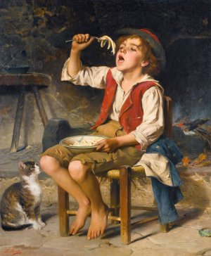 A Healthy Appetite by Luigi Bechi Oil Painting