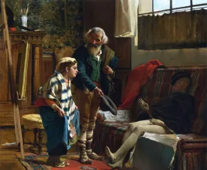 The Artist's Studio painting by Luigi Bechi