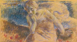Figura Femminile Nel Prato by Luigi Conconi Oil Painting
