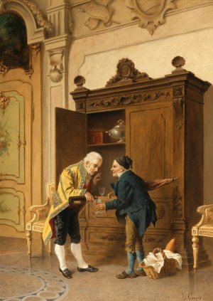 Cheers! by Luigi Crosio Oil Painting