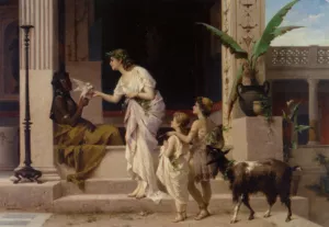New Friends by Luigi Crosio Oil Painting