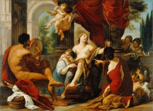Hercules and Omphale by Luigi Garzi Oil Painting