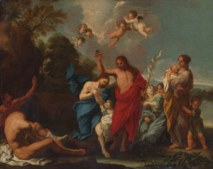 The Baptism Of Christ by Luigi Garzi Oil Painting