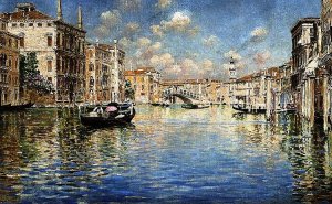 A Gondola Ride Before the Rialto Bridge, Venice