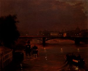 A Night On The Seine by Luigi Loir Oil Painting