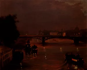 A Night On The Seine painting by Luigi Loir