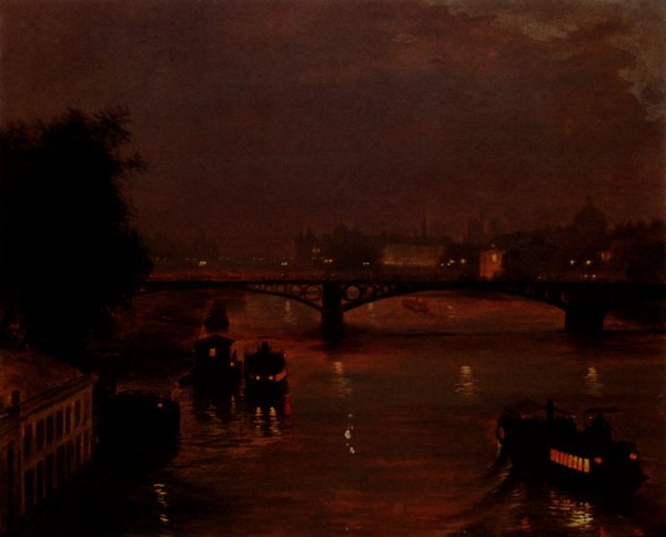 Main Product Photo of A Night On The Seine Painting by Luigi Loir