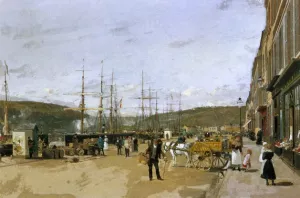 At the Quayside by Luigi Loir - Oil Painting Reproduction
