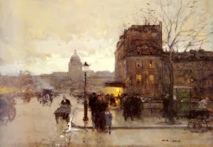 Boulevard Henri IV, Sunset by Luigi Loir Oil Painting