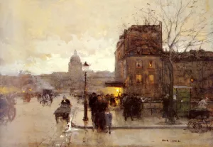 Boulevard Henri IV, Sunset by Luigi Loir - Oil Painting Reproduction