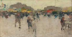 Fete de la place du Trone, Paris Oil painting by Luigi Loir
