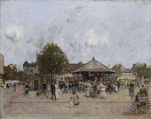 Main Product Photo of Fete Foraine Painting by Luigi Loir