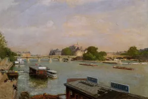 Ile de la cite Oil painting by Luigi Loir