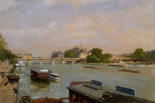 Main Product Photo of Ile de la cite Painting by Luigi Loir