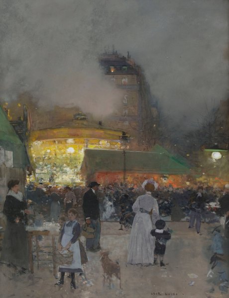 Main Product Photo of La fete foraine Painting by Luigi Loir