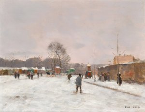 La Premiere neige d'hiver by Luigi Loir Oil Painting