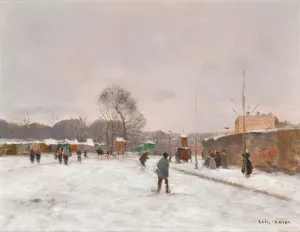 La Premiere neige d'hiver by Luigi Loir Oil Painting