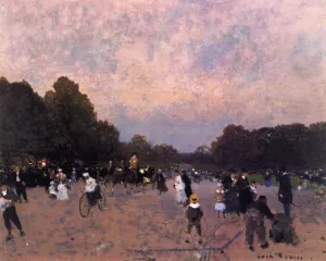 L'Avenue du Boid de Bologne Oil painting by Luigi Loir