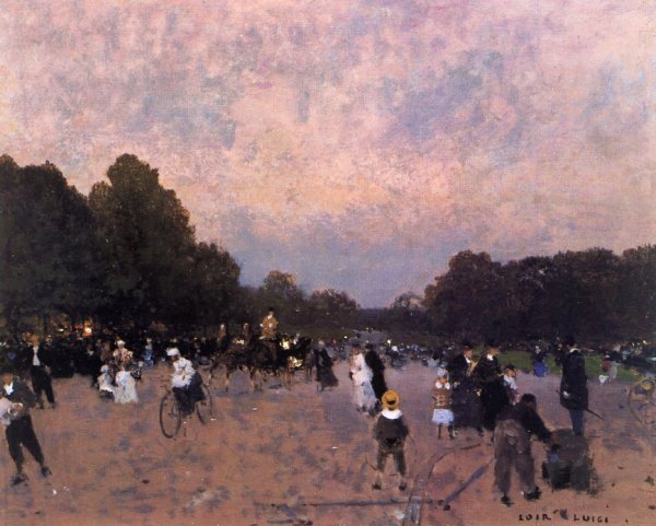 Main Product Photo of L'Avenue du Boid de Bologne Painting by Luigi Loir