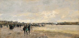 Les Bords De La Seine Pres Du Pont De Bercy by Luigi Loir Oil Painting