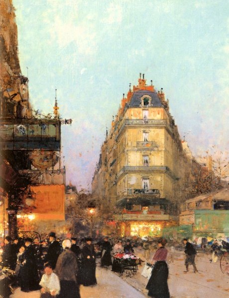 Main Product Photo of Les Grands Boulevards Painting by Luigi Loir