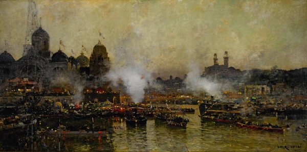 Main Product Photo of Les Quais De La Seine, 1900 Painting by Luigi Loir